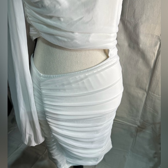 BTFBM One Shoulder, Waist Cutout, Ruched Cocktail Dress - Picture 4 of 4